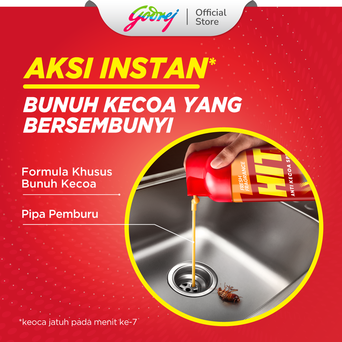 HIT Anti Kecoa Spray 150ml - Pembasmi Kecoa - Gambar 2