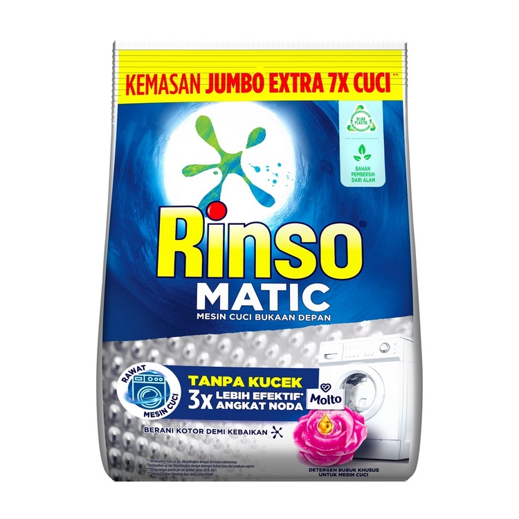 Rinso Detergent Bubuk Konsentrat Deterjen Matic Mesin Cuci Bukaan Depan 1.8 kg - Gambar 2