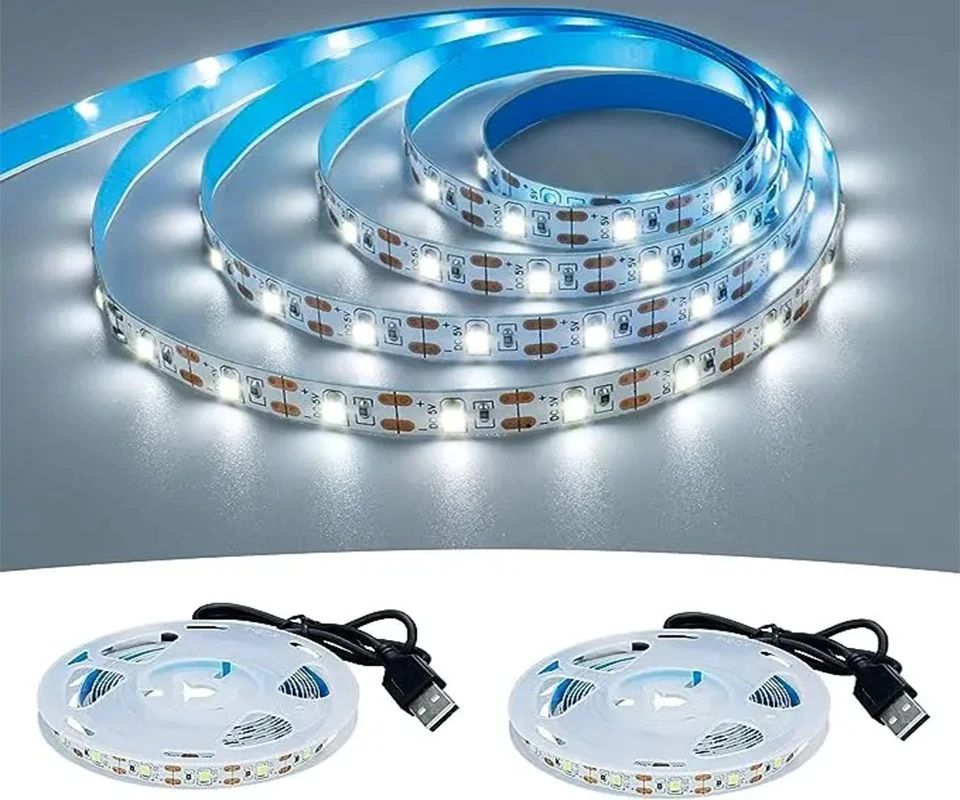 2835 White LED Strip Light USB LED Tape Light for Room Decoration TV ...