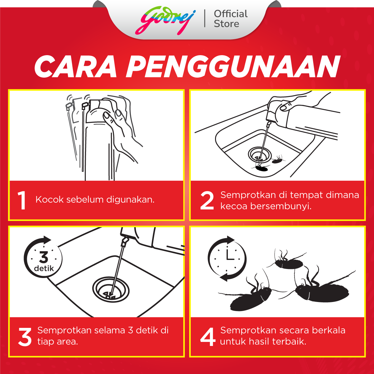 HIT Anti Kecoa Spray 150ml - Pembasmi Kecoa - Gambar 4