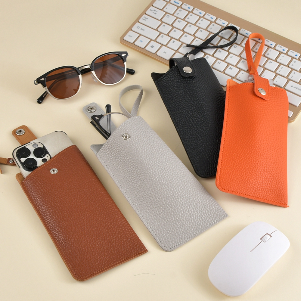 Sunglasses Bag Portable Glasses Storage Bag Soft PU Leather Glasses Protective Cover Lightweight Travel Hanging Sunglasses Pouch 6602628b0f84554580d18edc