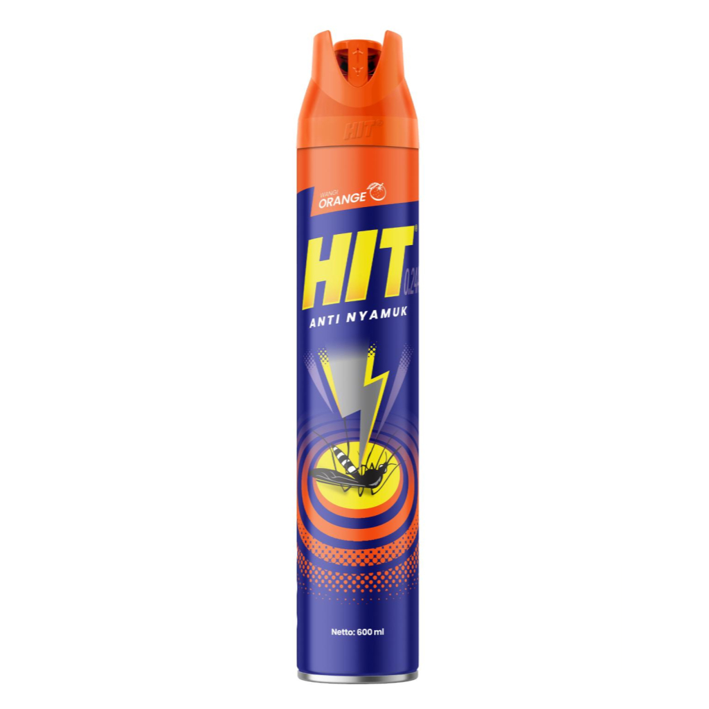 Hit Aerosol Orange 600 ml - Obat Nyamuk - Bunuh Nyamuk Penyebab Demam Berdarah (DBD) - Gambar 2