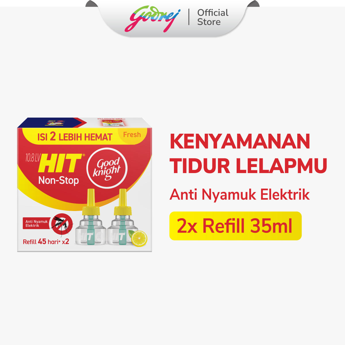 Hit Good Knight Refill Fresh Multipack - Refill Obat Nyamuk Elektrik - Bunuh Nyamuk Penyebab Demam Berdarah (DBD)