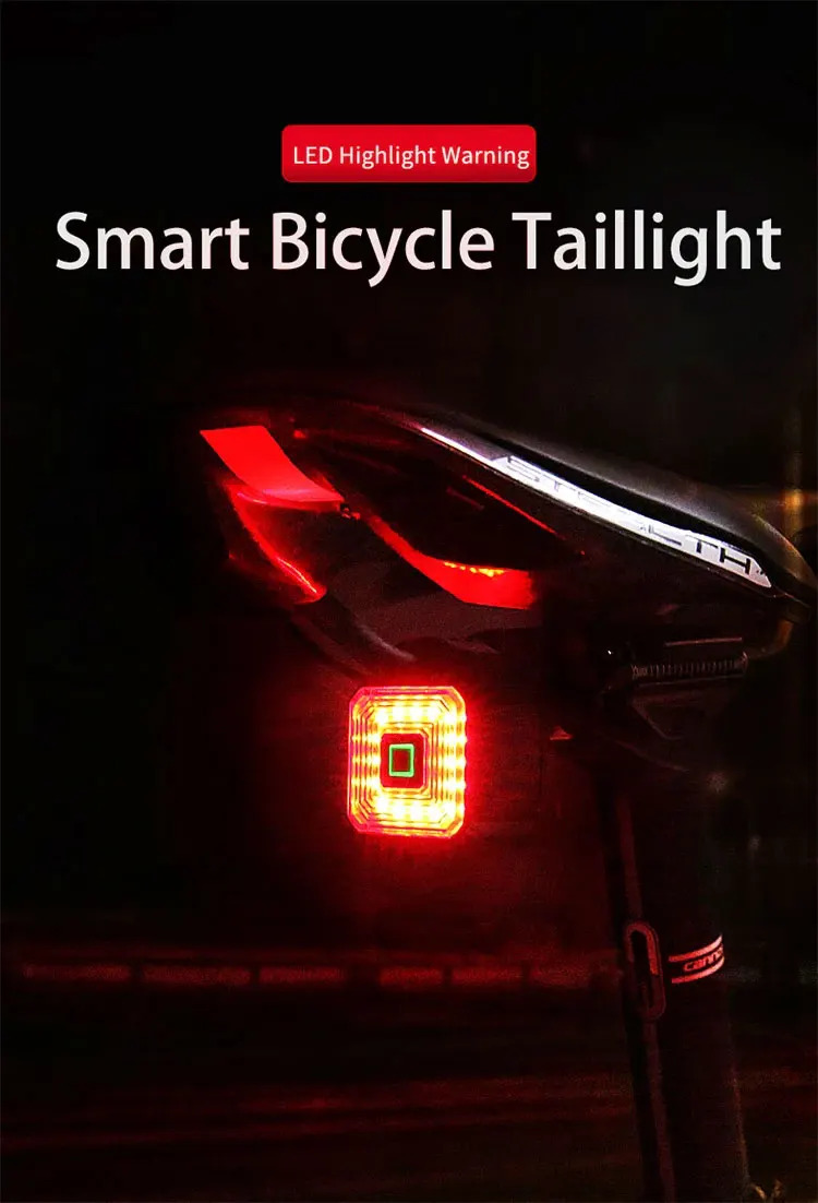 Smart Rear Bike Light with Auto On/off, Brake Signal, Led, Usb ...