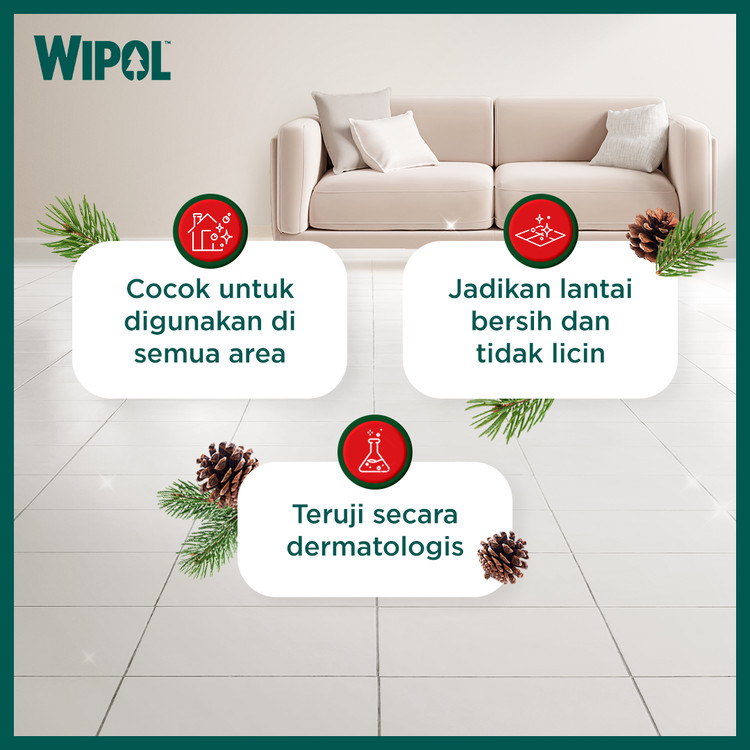Wipol Pembersih Lantai Karbol Cemara Botol 430g - Gambar 3