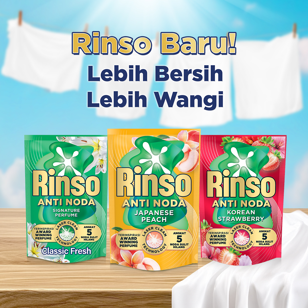[Jumbo Lebih Murah] Rinso Baru Detergen Cair Varian Japanese Peach 1.5kg - Gambar 3