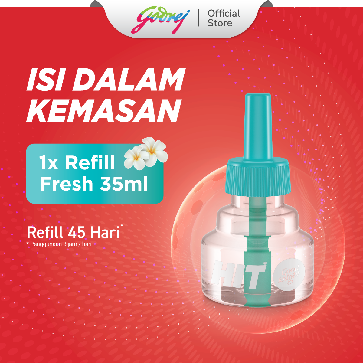 Hit Good Knight Xpress Refill Fresh 45 Hari - Refill Obat Nyamuk Elektrik - Bunuh Nyamuk Penyebab Demam Berdarah (DBD) - Gambar 4