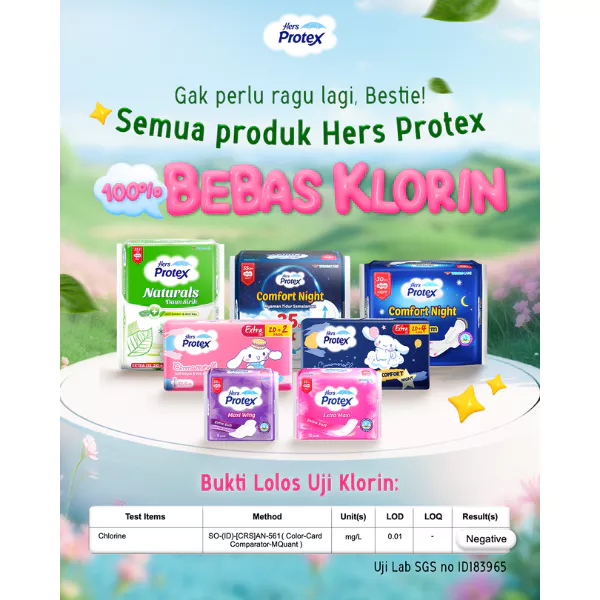 Hers Protex Comfort Night Pembalut Wanita 35 cm Bag Isi 12 Pcs - Gambar 3