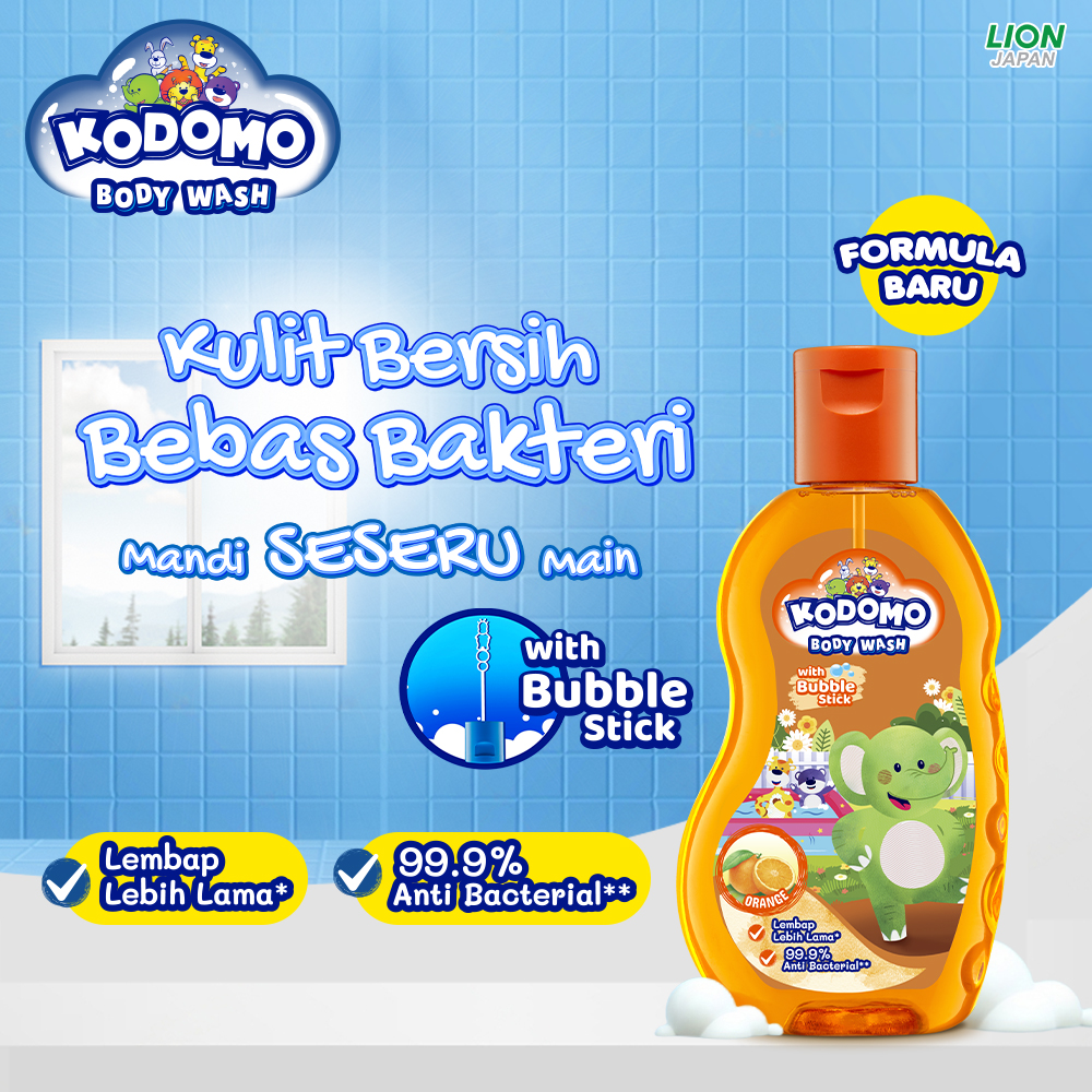 Kodomo Shower Gel Orange Botol 200 ml - Gambar 2