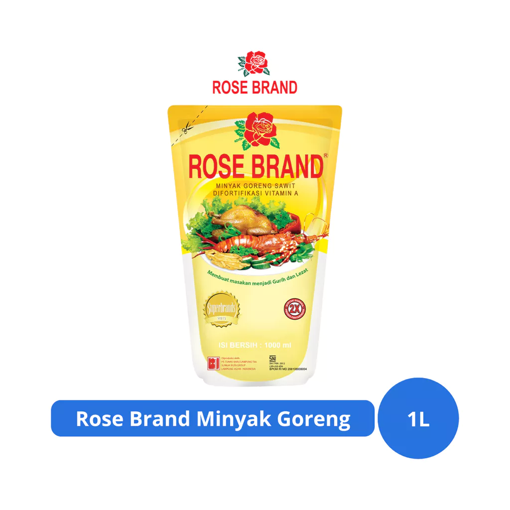 Rose Brand Minyak Goreng Pouch 1L Berkualitas Tinggi