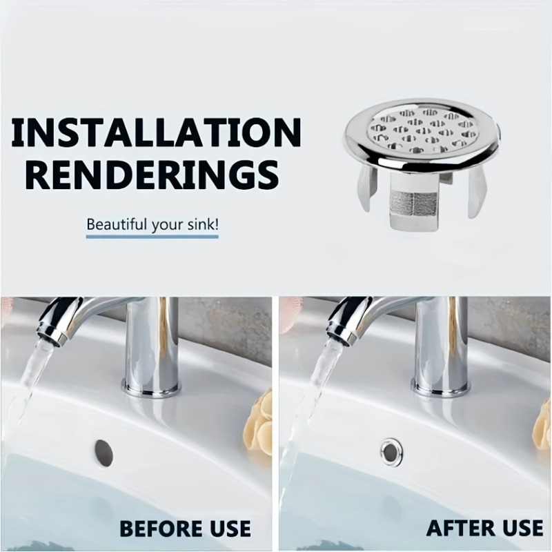 4pcs/Pack Plastic Bathroom Kitchen Basin Sink, Overflow Cover Ring ...