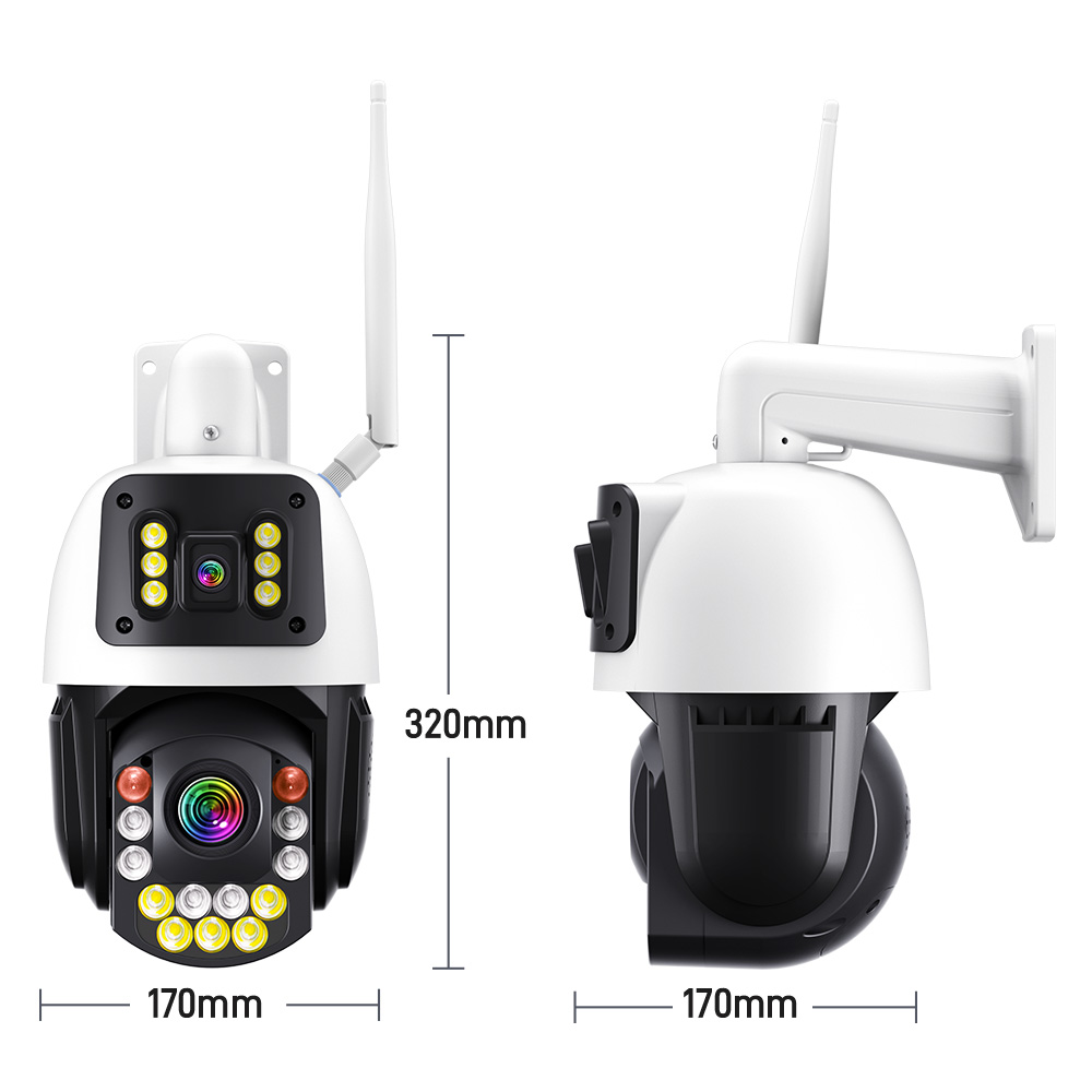 Home 8mp 4k Hd 50x Zoom Wifi Ptz Outdoor Dual Lens Dual Screen Ai Auto ...