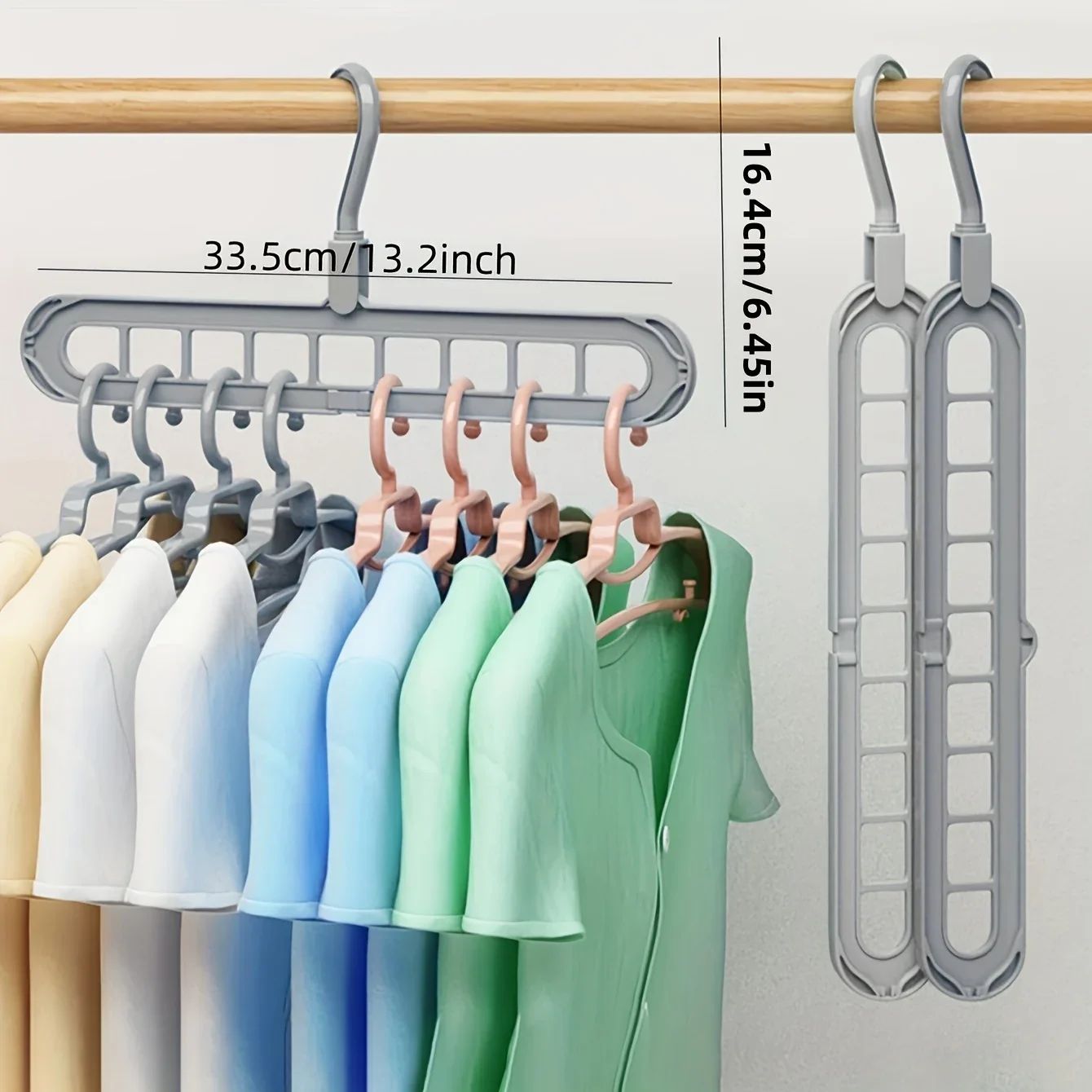 3pcs Hanging 9hole Hangers, Foldable Heavy Duty Clothes Drying Rack