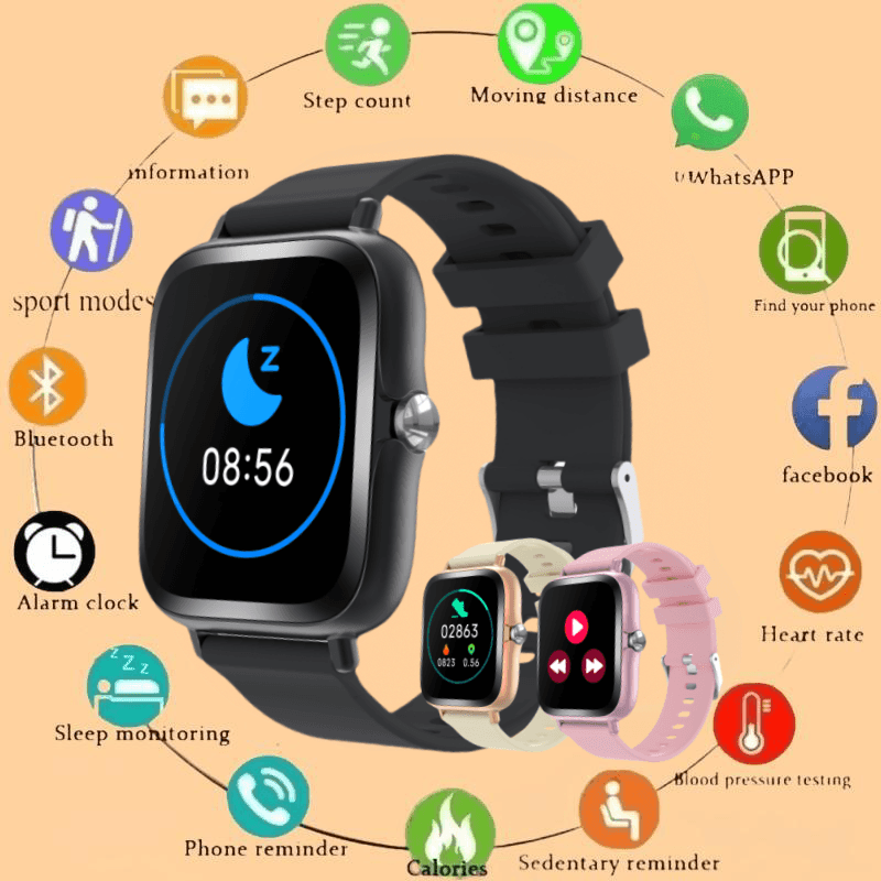 Smart Watch Android Phone 1.44 Inch Color Screen Bluetooth Call Blood Oxygen Pressure Monitoring Smart Watch Women Men Shopee Singapore