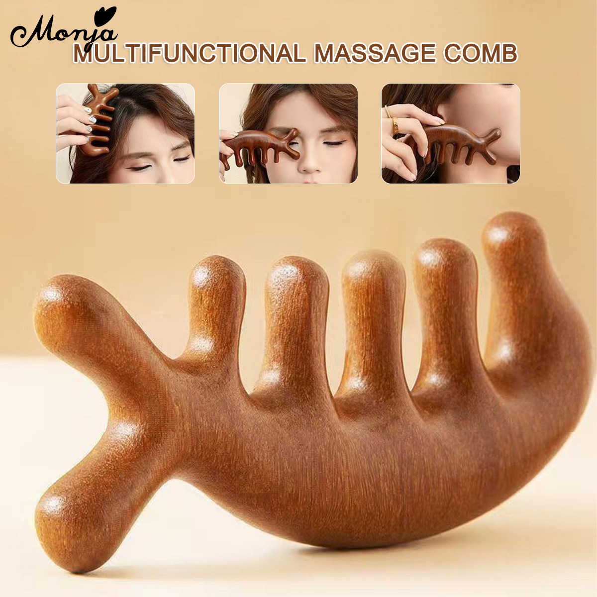 Monja Massage Combing Hair Therapy Scraping Scalp Dredging Wide Tooth ...