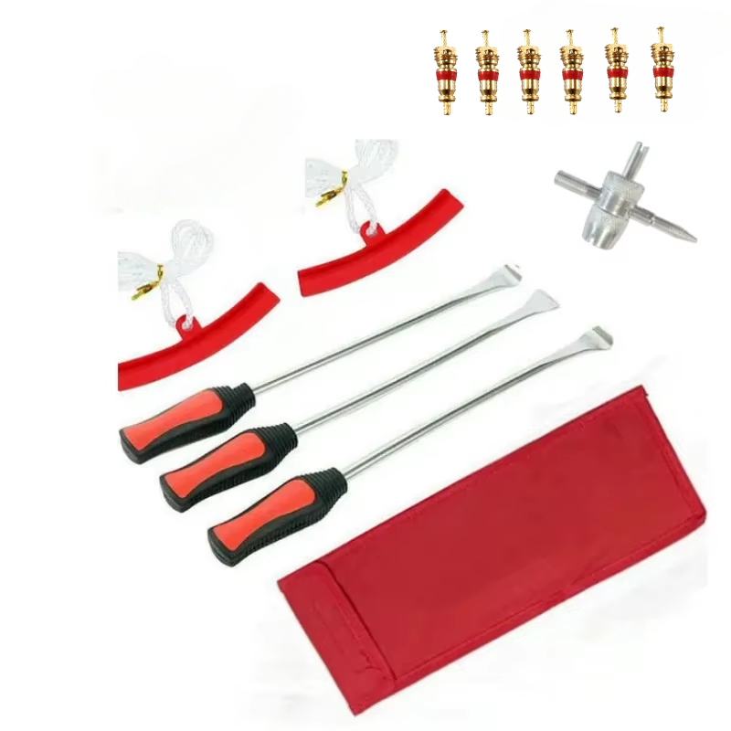 Vehicle Tire Repair Tool Set with Steel Spoon, Rod, Rim Protector, and ...