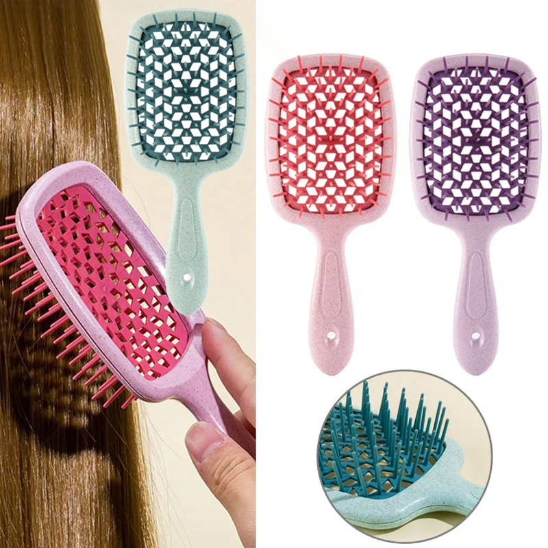 Hollow Comb For Women's Long Hair Special Wheat Straw Anti-static Head ...