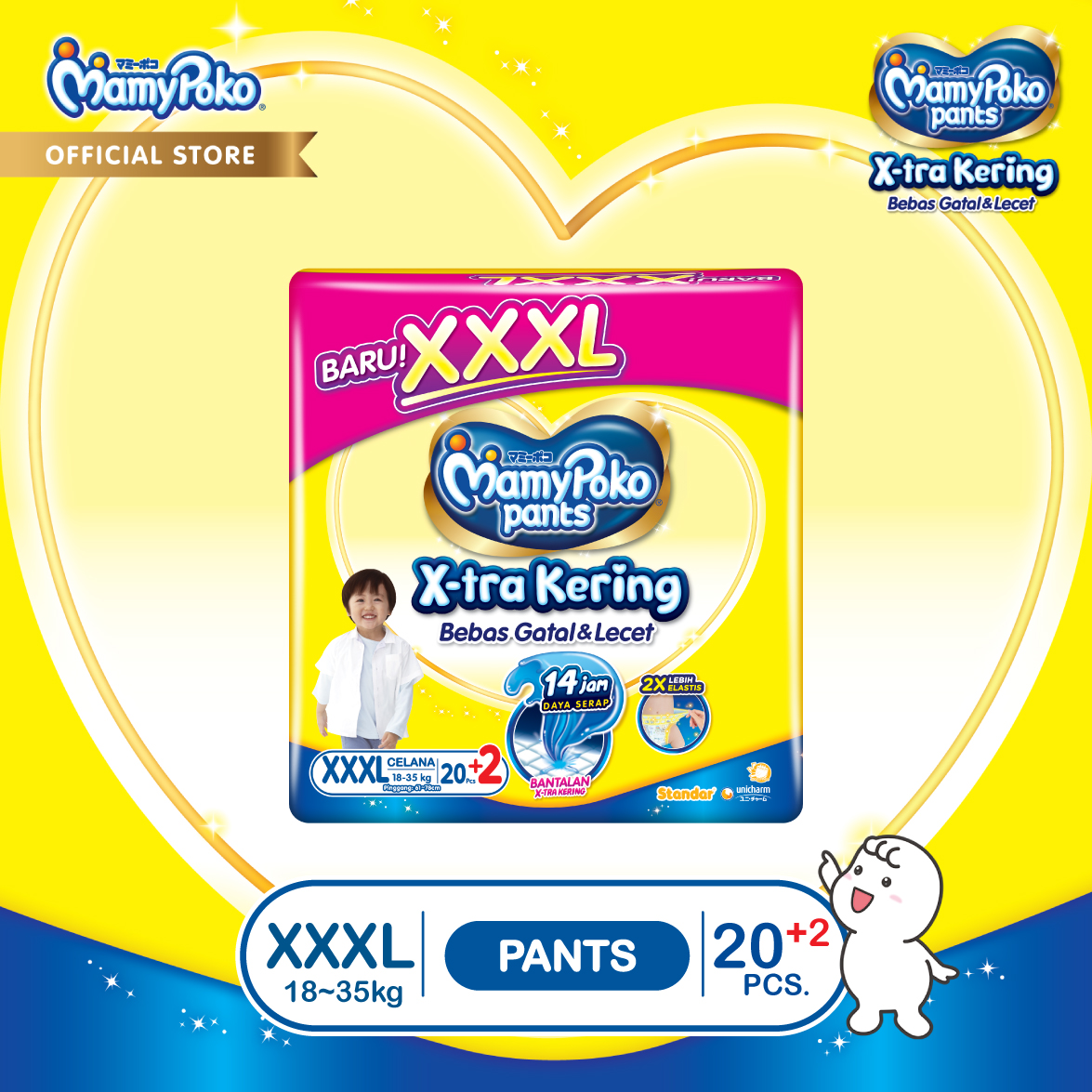 MamyPoko Pants X-tra Kering - XXXL 20+2