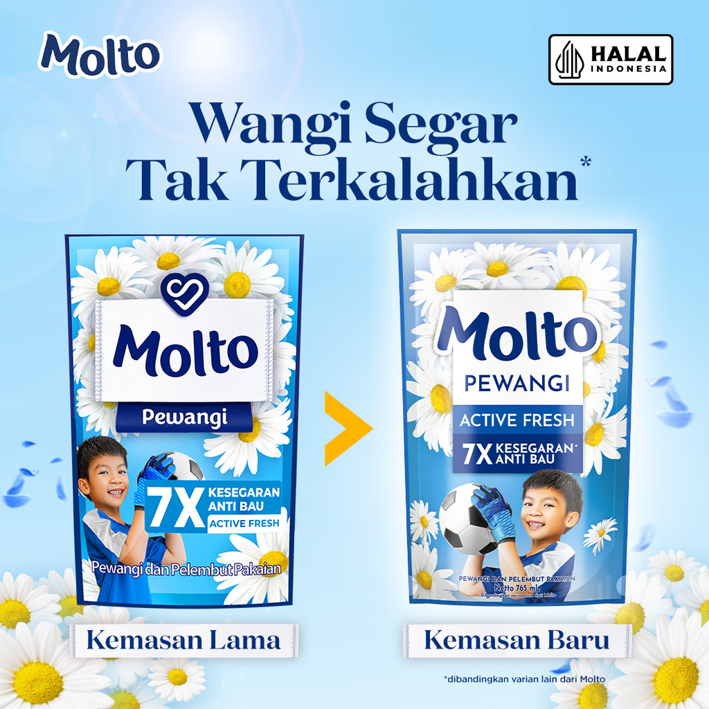 Molto Pewangi Pakaian Active Fresh 7x Kesegaran & Anti Bau 765ml - Gambar 4