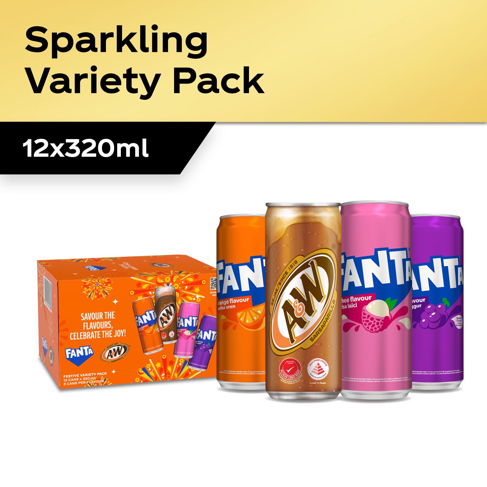 Fanta & A&W Variety Pack Assorted (12 x 320ml) | Shopee Singapore