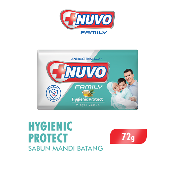 Nuvo Family Sabun Mandi Batang Hygienic Protect Minyak Zaitun 72 Gr