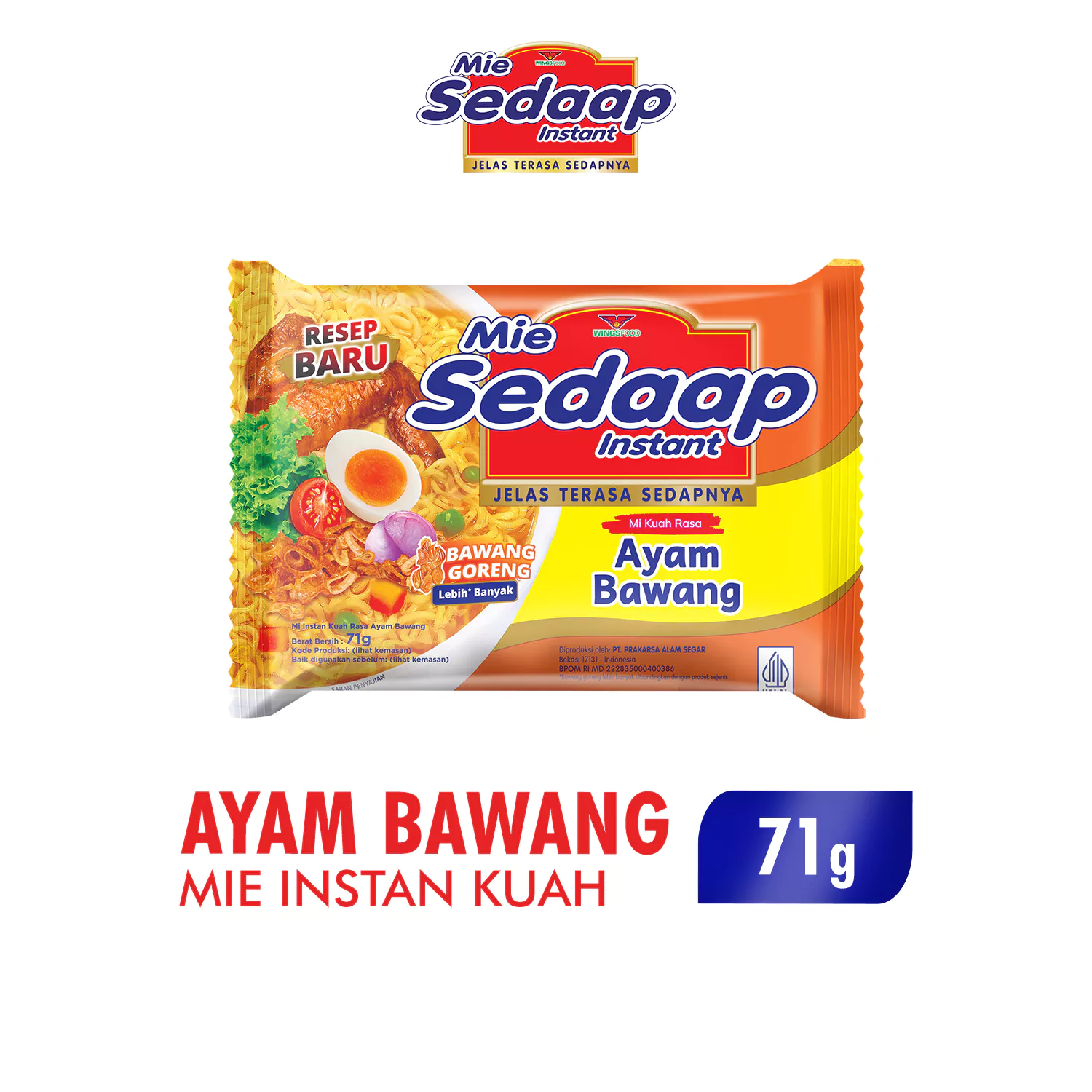 Sedaap Mie Instan Ayam Bawang Bag 71 gr isi 40 (Kardus) - Gambar 2