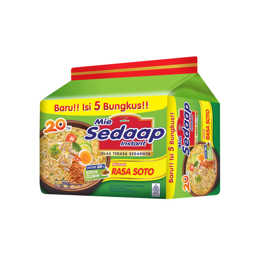 Sedaap Mie Instan Soto Isi 5 Bag 75 gr - Gambar 4