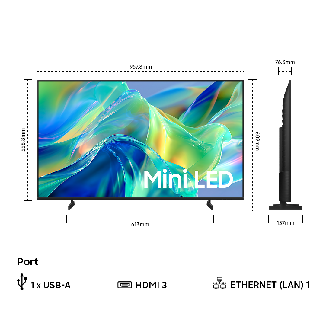 Samsung 43" Mini LED M1EH Samsung Vision AI Smart TV (2026) - Gambar 3