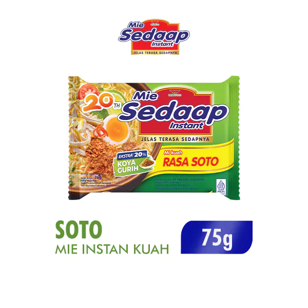 Sedaap Mie Instan Soto Isi 5 Bag 75 gr - Gambar 2