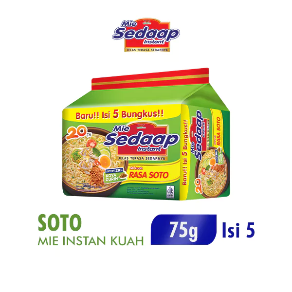 Sedaap Mie Instan Soto Isi 5 Bag 75 gr