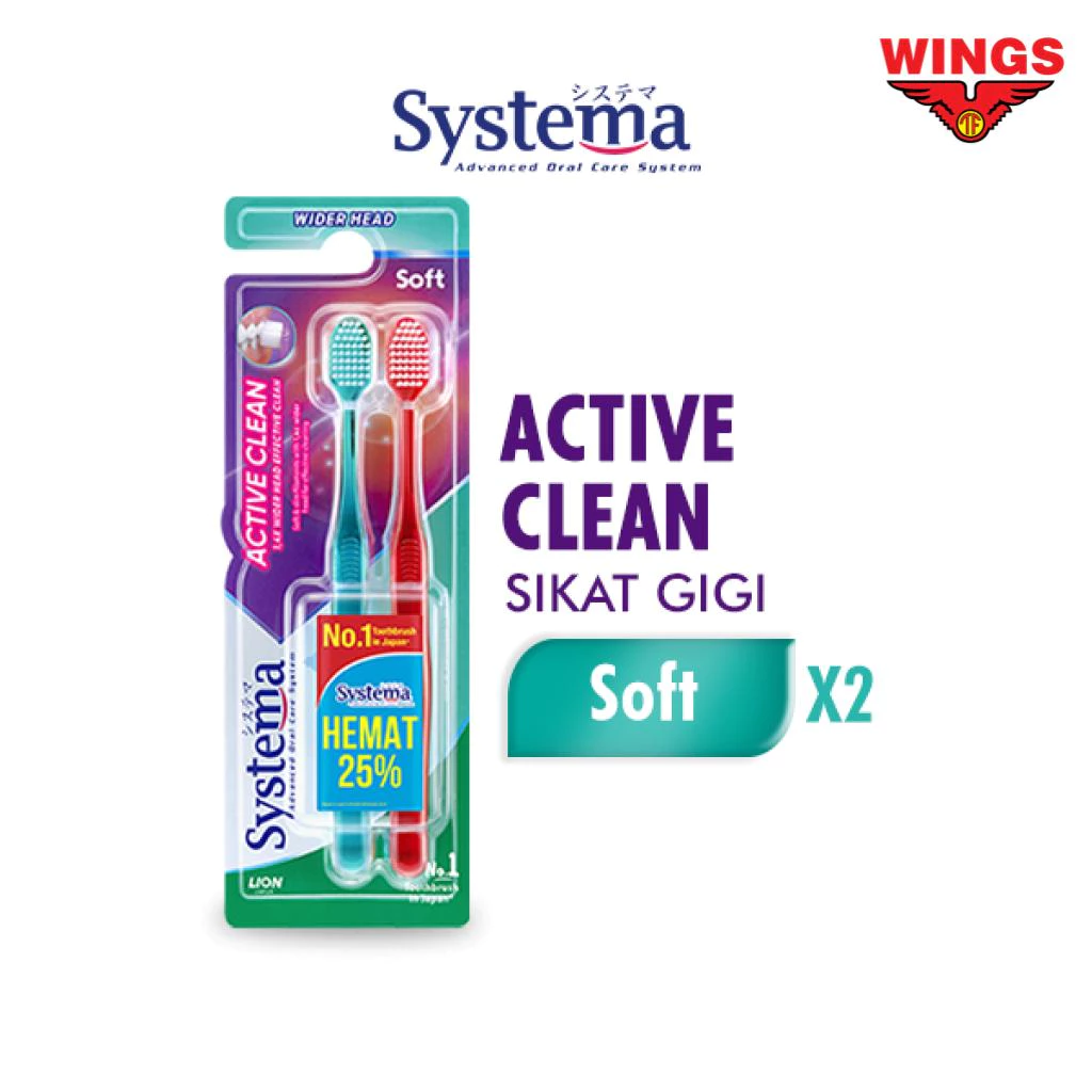 Systema Sikat Gigi Active Clean Soft Pack Isi 2 Pcs - Gambar 3