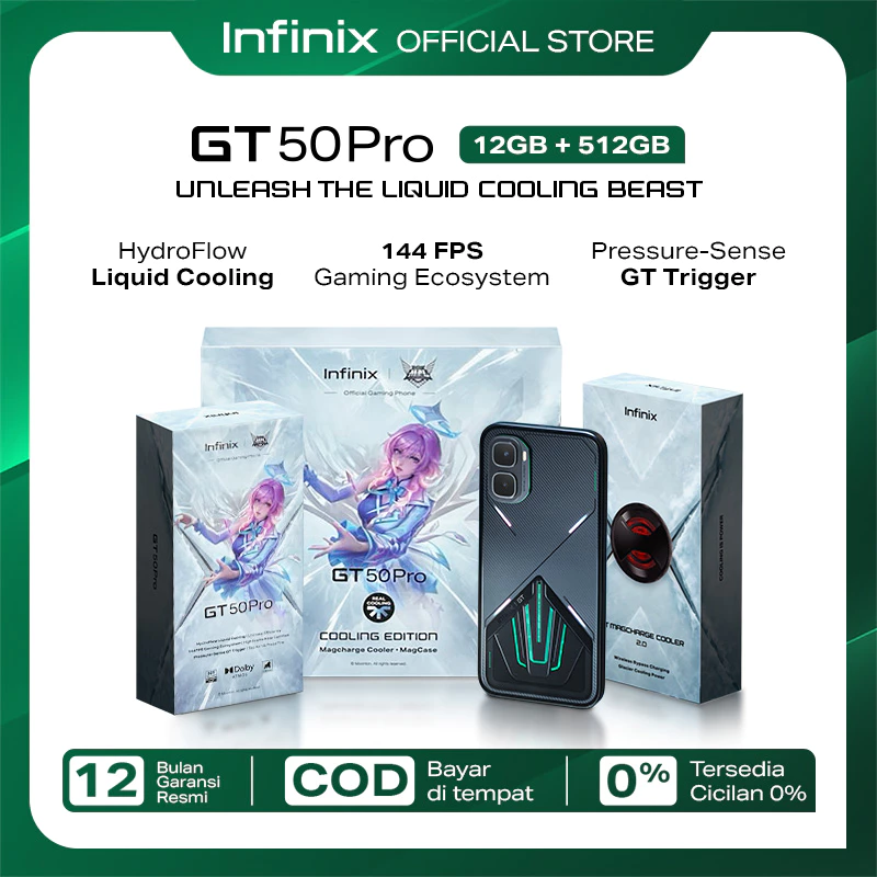 Infinix GT 50 Pro 12/512GB Special Box - Up to 24GB Extended RAM - Dimensity 8400 Ultimate - 6.78" Amoled 1.5KHz - 50MP - 6500 mAh - NFC