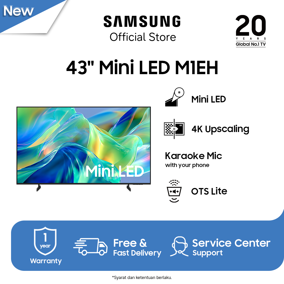 Samsung 43" Mini LED M1EH Samsung Vision AI Smart TV (2026)