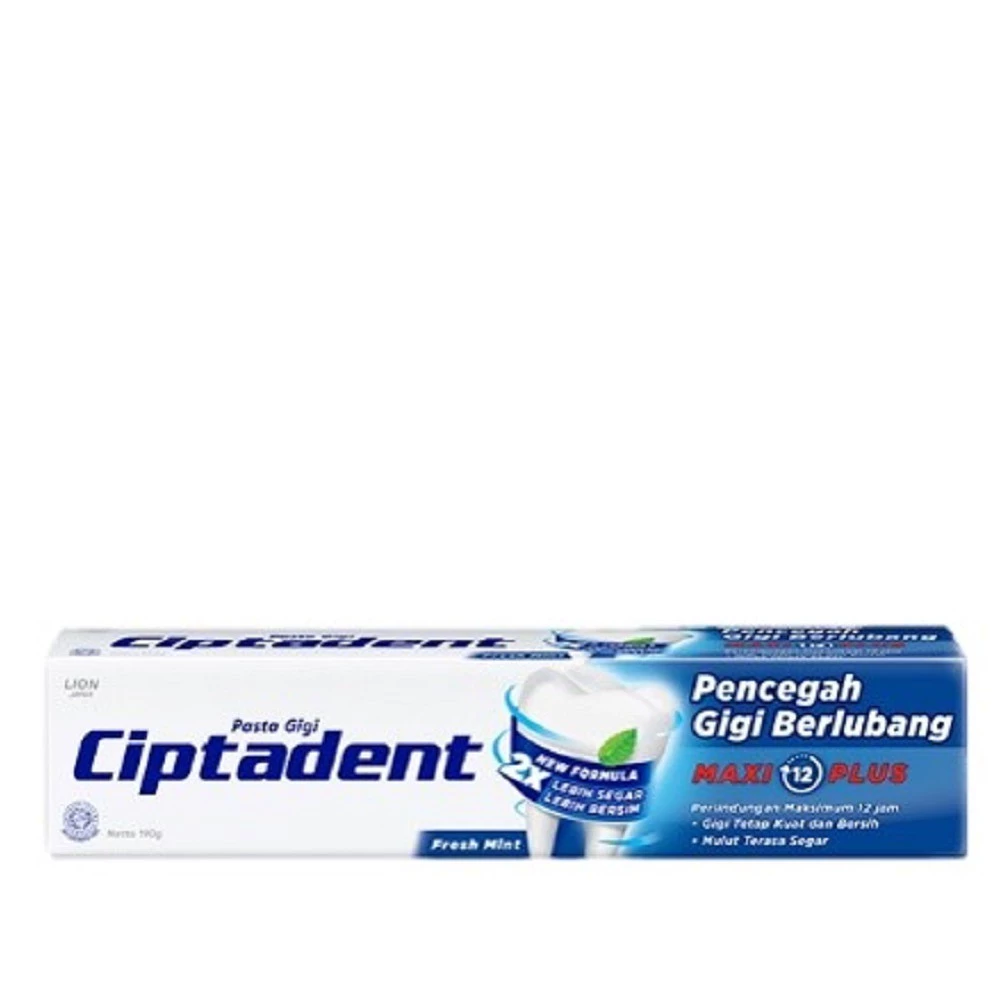 Ciptadent Pasta Gigi Maxi 12 Fresh Mint Tube 190 gr - Gambar 3