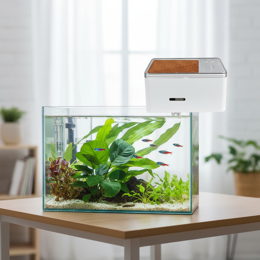 AquaMini Auto Fish Feeder 70ml Tank Digital Timer Accurate Dispenser ...