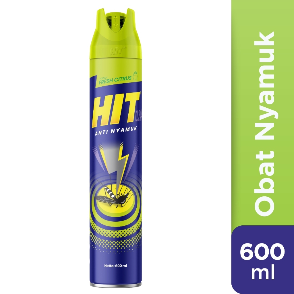 Hit Aerosol Fresh Citrus 600ml - Obat Nyamuk - Bunuh Nyamuk Penyebab Demam Berdarah (DBD) - Gambar 2
