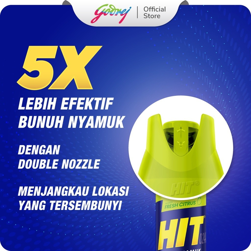Hit Aerosol Expert Fresh Citrus 400ml - Obat Nyamuk - Bunuh Nyamuk Penyebab Demam Berdarah (DBD) - Gambar 2
