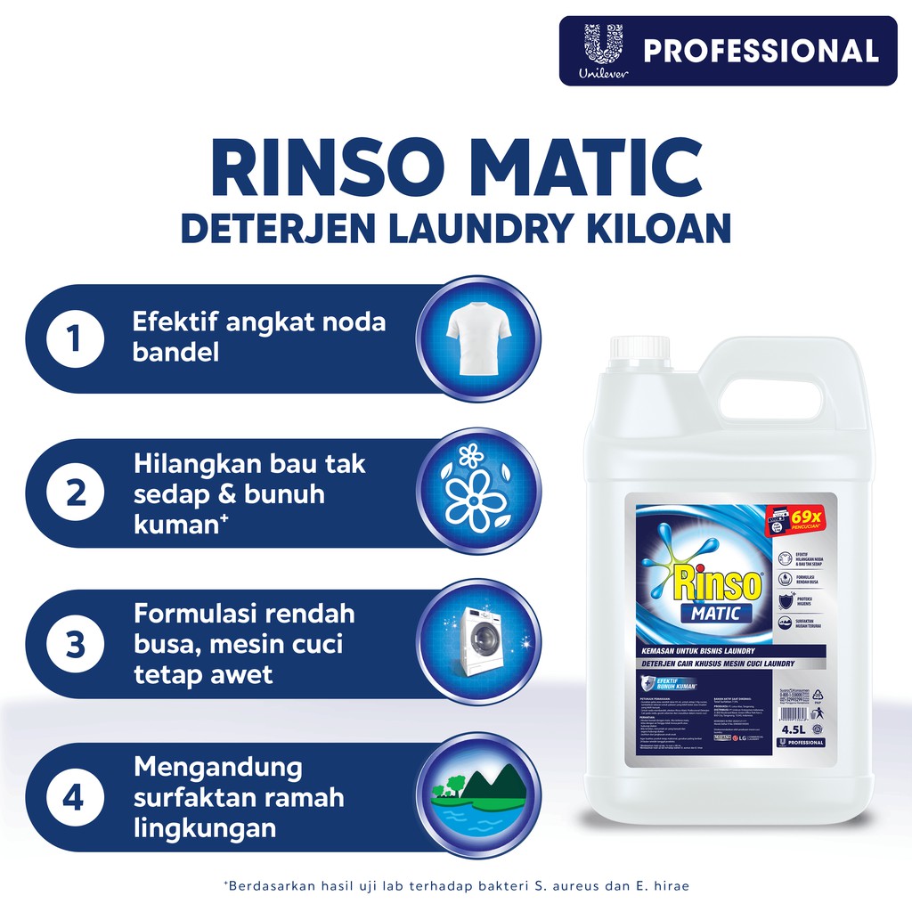 Rinso Matic Pro Detergen Cair 4.5L - Gambar 3
