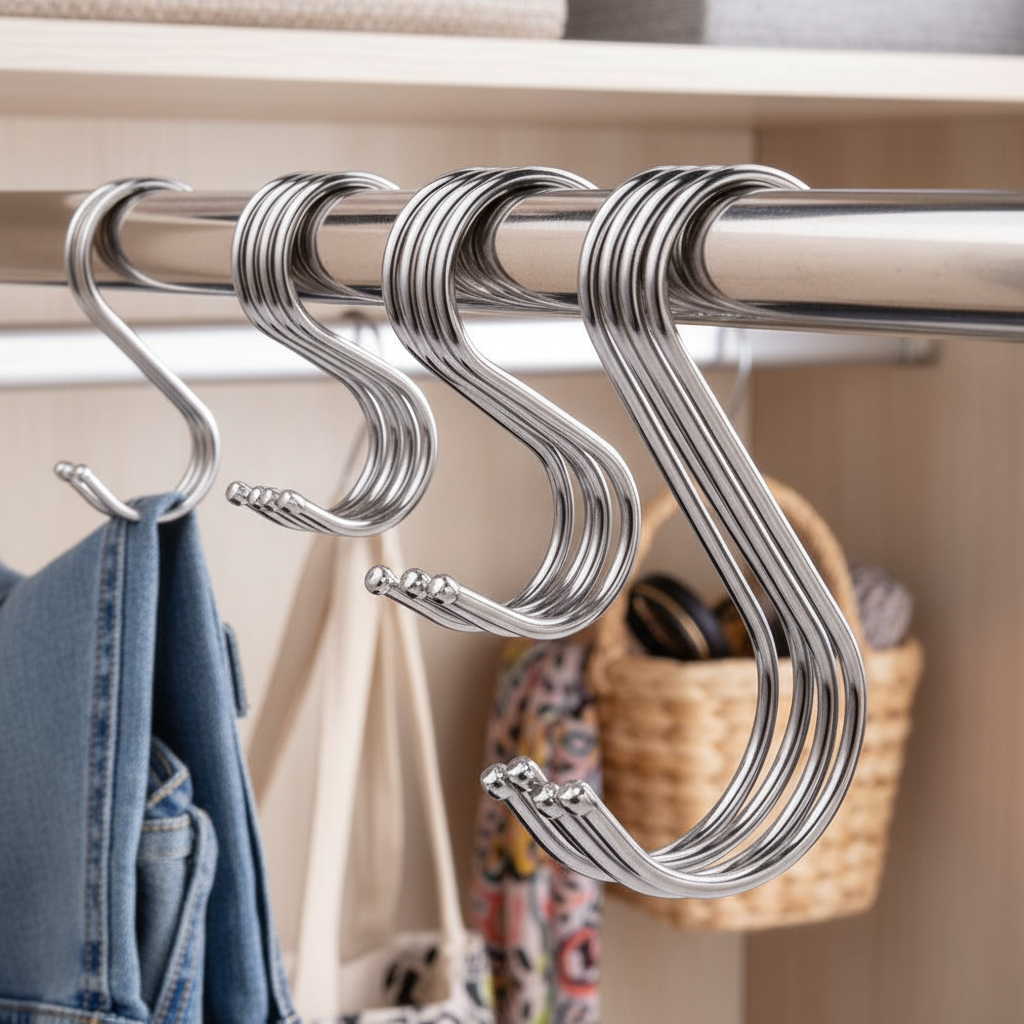 Pack of 10 Premium Round Head S-Hooks - Extra Heavy Duty Stainless ...