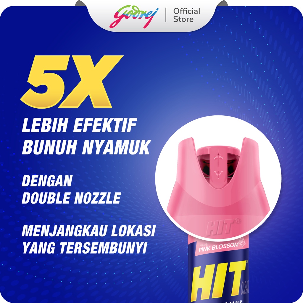 Hit Aerosol Expert Pink Blossom 400ml - Obat Nyamuk - Bunuh Nyamuk Penyebab Demam Berdarah (DBD) - Gambar 2