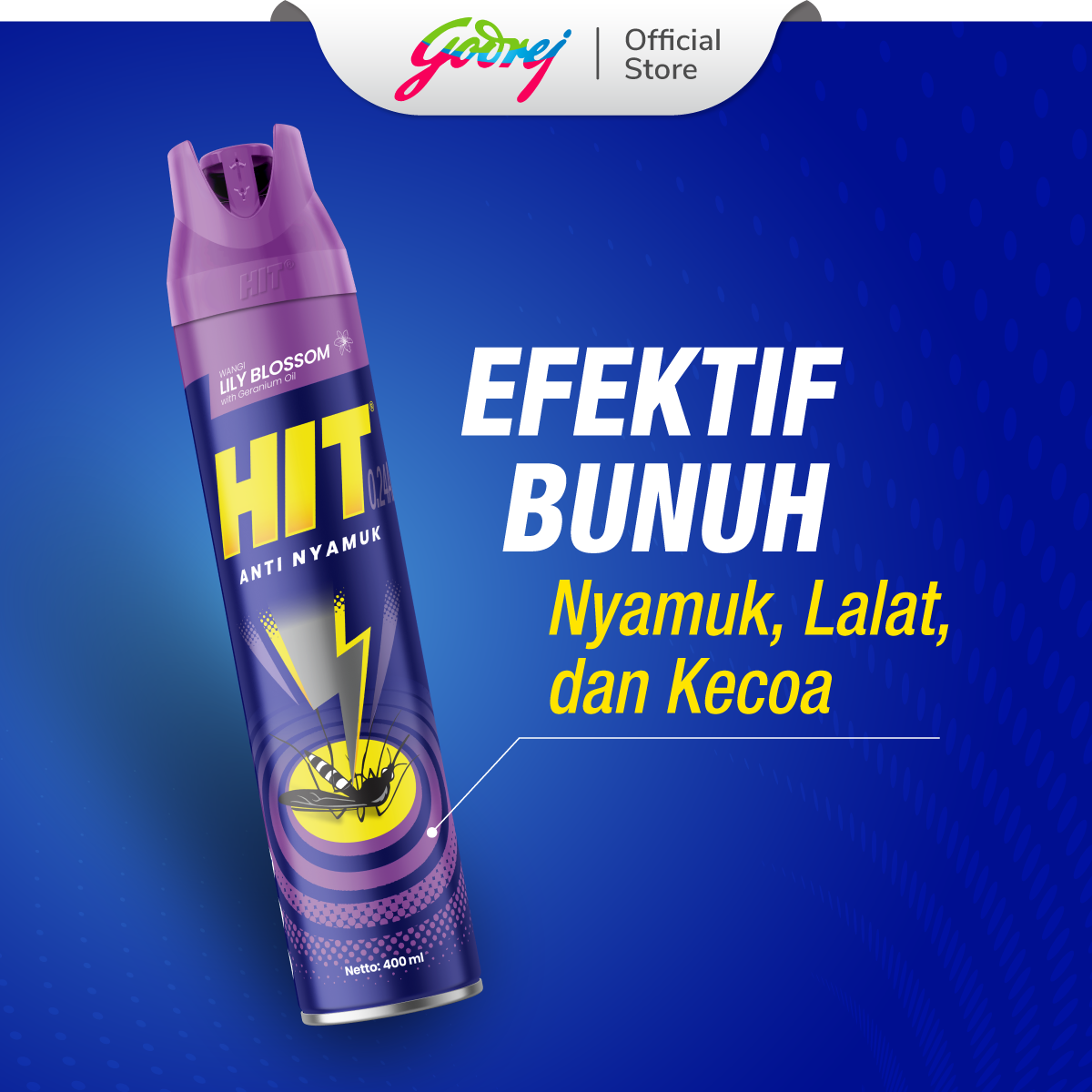 Hit Aerosol Lily Blossom 400 ml - Obat Nyamuk - Bunuh Nyamuk Penyebab Demam Berdarah (DBD) - Gambar 3