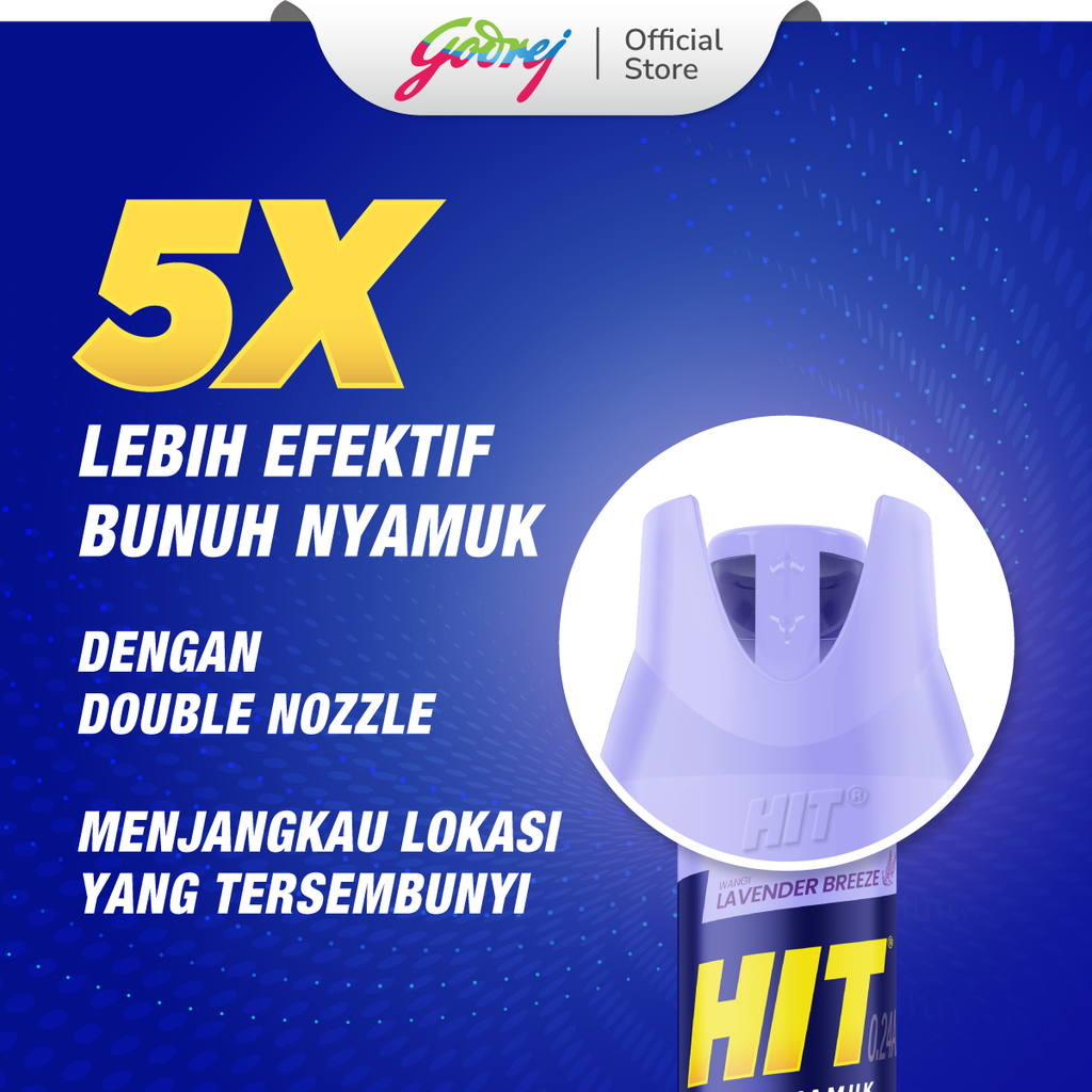 HIT Aerosol 750ml Lavender Breeze - Obat Nyamuk - Bunuh Nyamuk Penyebab Demam Berdarah (DBD) / 750 ml - Gambar 2