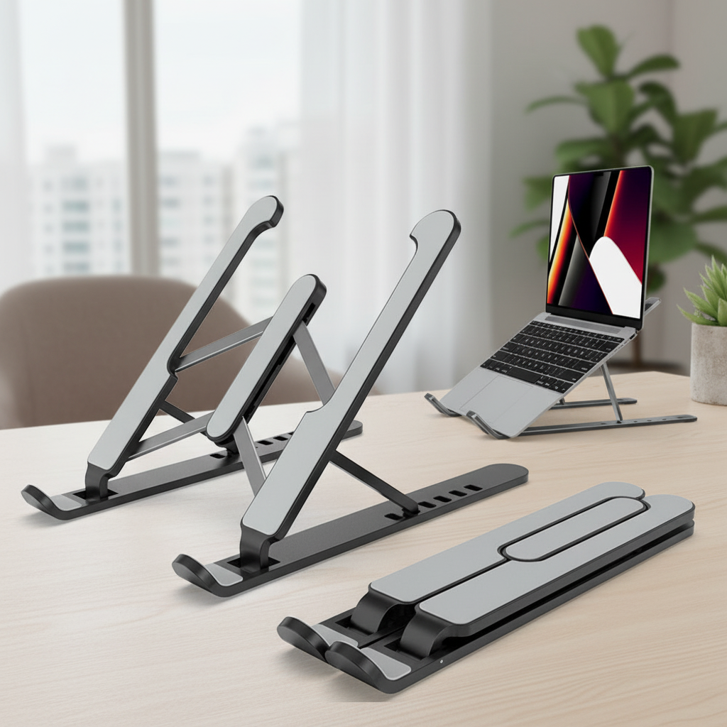 Adjustable Foldable Laptop Stand for Computer, Multiple Height ...