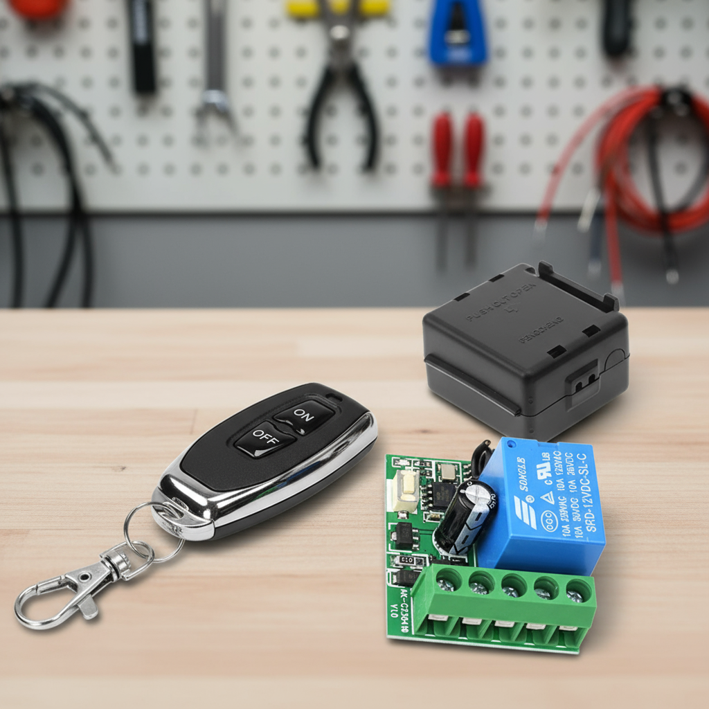 12V Wireless Remote Control Switch 433Mhz 1CH RF 10A Relay Receiver ...