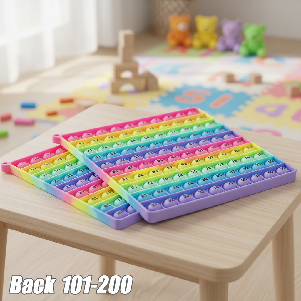 Kids Learning Fidget Toy with Quick Push Bubble Board: Numbers 1-200 ...