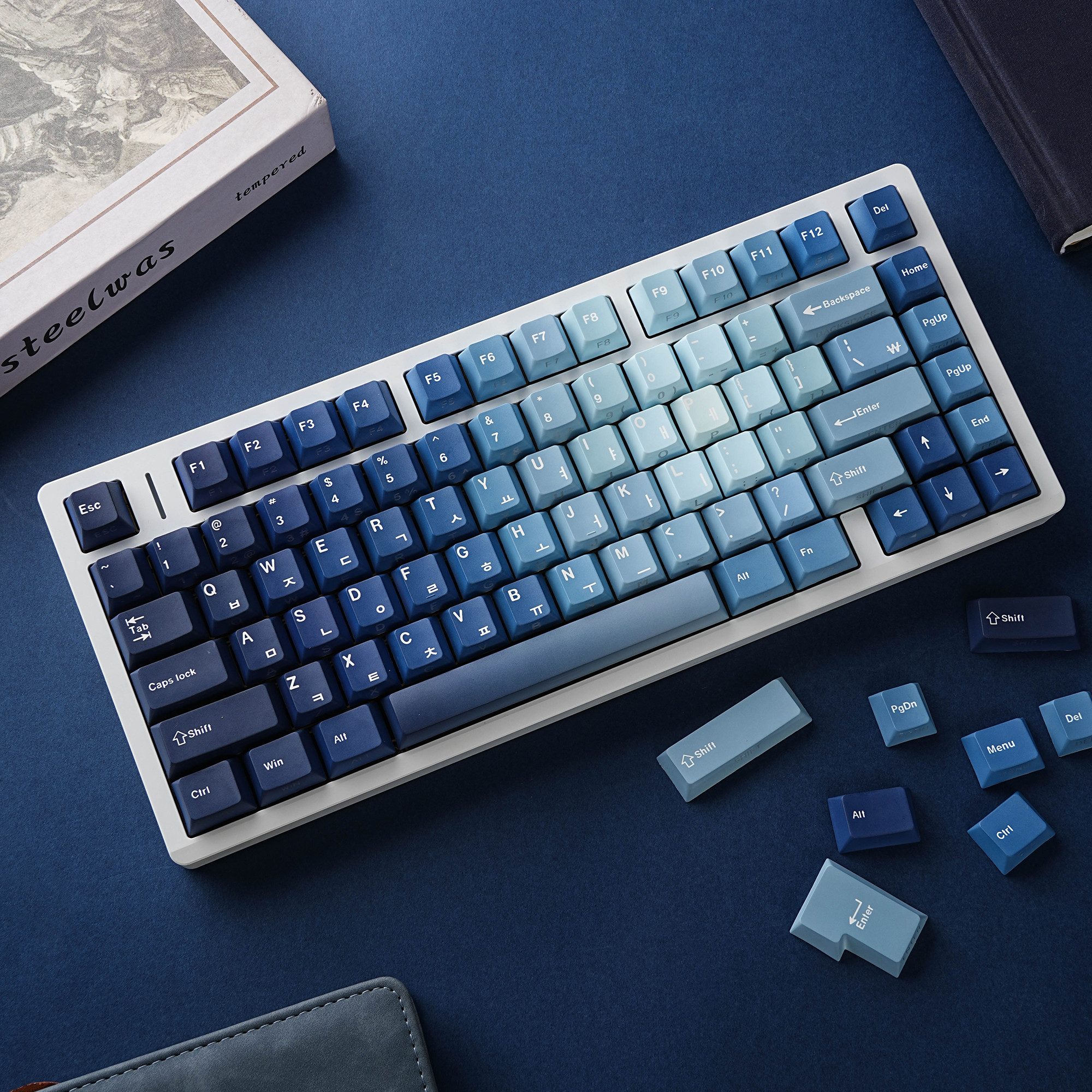 Ocean Heart Keycaps Dye-Sub PBT Side light Cherry Profile Spanish ...