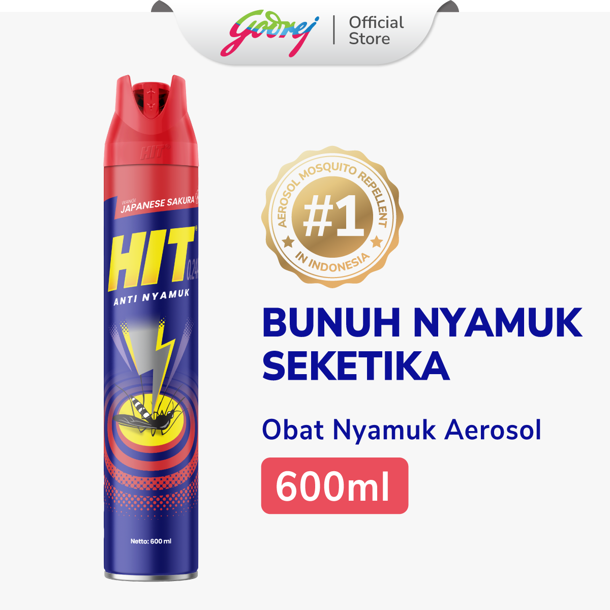 Hit Aerosol Japanese Sakura 600ml - Obat Nyamuk - Bunuh Nyamuk Penyebab Demam Berdarah (DBD)