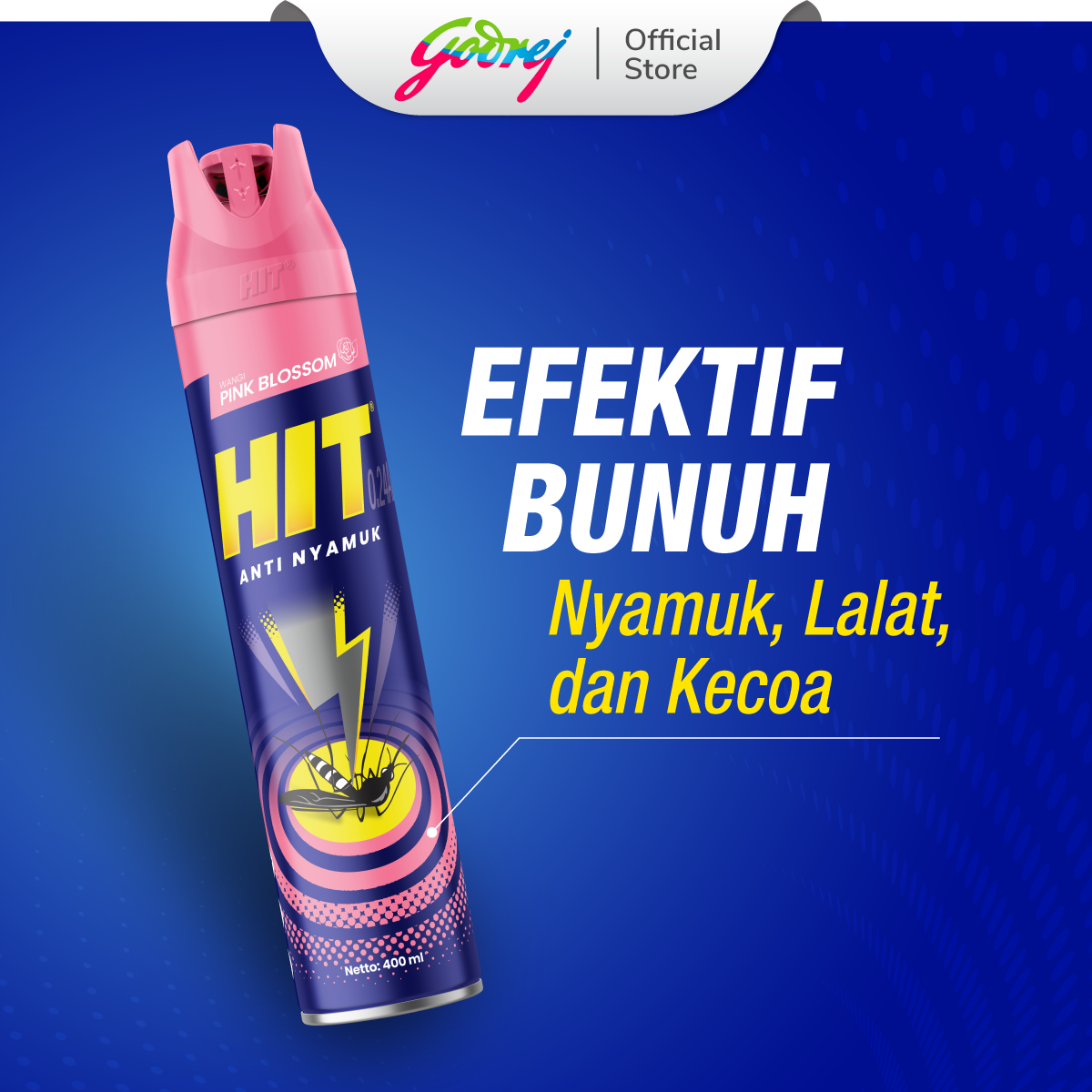 Hit Aerosol Expert Pink Blossom 600ml - Obat Nyamuk - Bunuh Nyamuk Penyebab Demam Berdarah (DBD) - Gambar 3