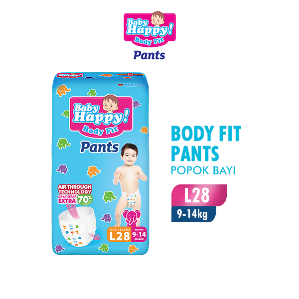 Baby Happy Pants Popok Bayi Celana L 28 isi 4 (kardus) - Gambar 3