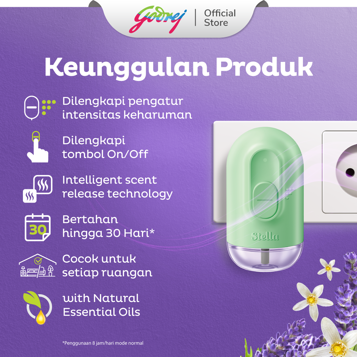Stella Air Freshener Electric Refill Comforting Lavender - Pengharum Pewangi Ruangan Elektrik - Gambar 4